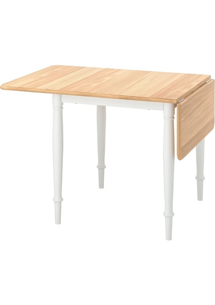 Danderyd Mutfak Masası 74 x 74 cm Beyaz Meşe Kaplama 2-4 Kişilik Katlanır