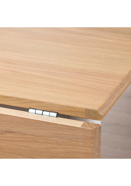 Danderyd Mutfak Masası 74 x 74 cm Beyaz Meşe Kaplama 2-4 Kişilik Katlanır fiyatları