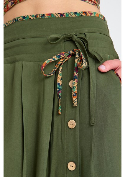 Bohem Tarz Düğme Detaylı Kloş Etek fırsatları