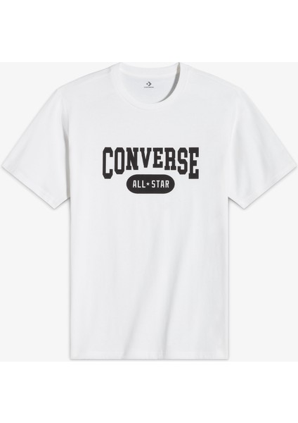 Retro Logo Erkek Beyaz T-SHIRT.102