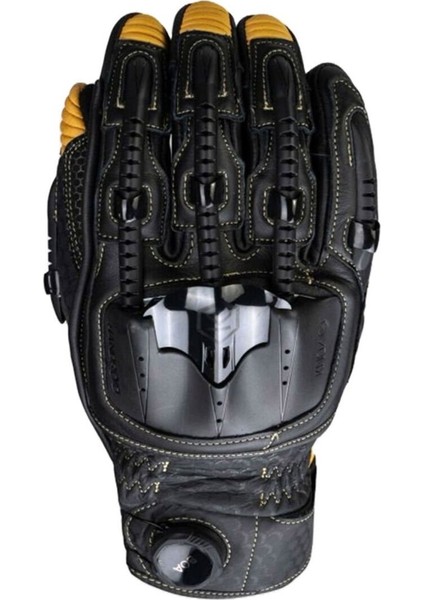 Handroid Pod Mk5 Kısa Korumalı Deri Motosiklet Eldiveni Siyah Kahve