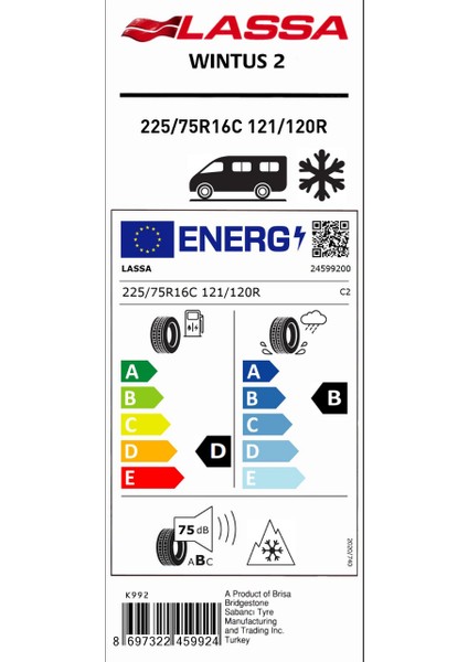 225/75 R16C 121/120R Wıntus2 Oto Kış Lastiği (Üretim Yılı:2025) fiyatları