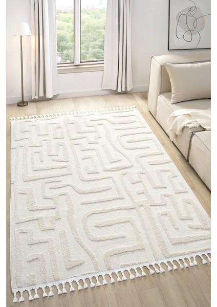 Krem Renk Modern Dokuma Halı Yolluk Antre Oturma Odası Salon Mutfak Halısı fiyatları