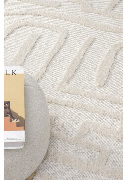 Krem Renk Modern Dokuma Halı Yolluk Antre Oturma Odası Salon Mutfak Halısı indirimleri