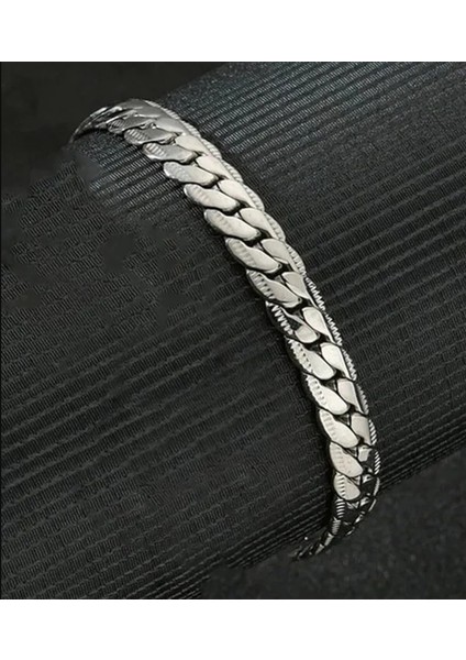 Çelik Yassı Zincir Kolye Kalın