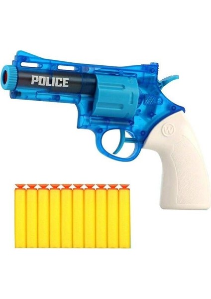 Oyuncak 2'si 1 Arada Dart Atan ve Revolver Su Tabancası 05705 Mavi