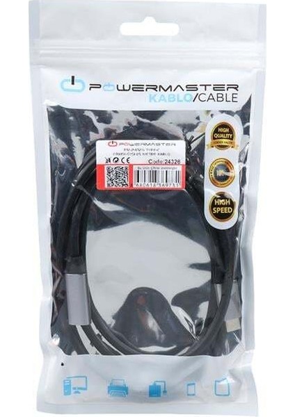 Powermaster PM-24326 Type-C Erkek-Dişi 1.5 Metre Kablo fiyatları