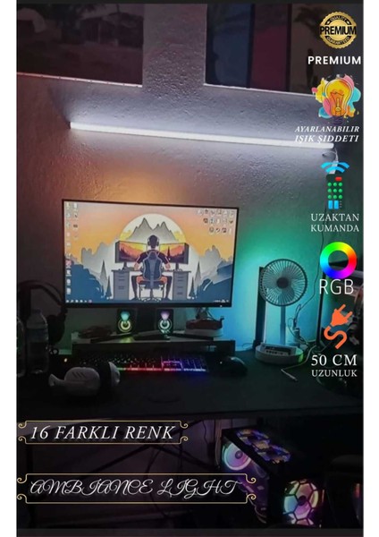 Oyuncu Rgb Aydınlatma Masası