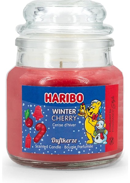 3'lü Set Kokulu Mum Haribo Winterland - Kış Kirazı, Kabarık Bulutlar, Vanilya Waffle Kreması