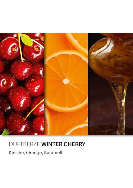 3'lü Set Kokulu Mum Haribo Winterland - Kış Kirazı, Kabarık Bulutlar, Vanilya Waffle Kreması