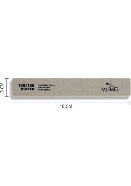 Tırnak Üstü Törpü Buffer 100/180 Dikdörtgen Gri 18 cm fırsatları