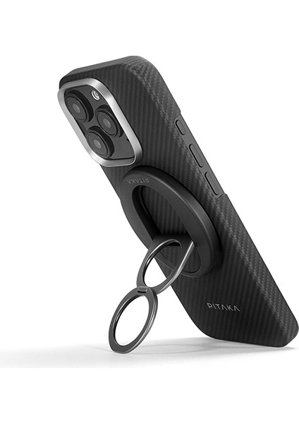 iPhone 16 Pro Kılıf Grip 3 Standlı 600D Aramid Fiber Pitaka Black-Grey Twill Kapak Siyah-Gri fiyatları