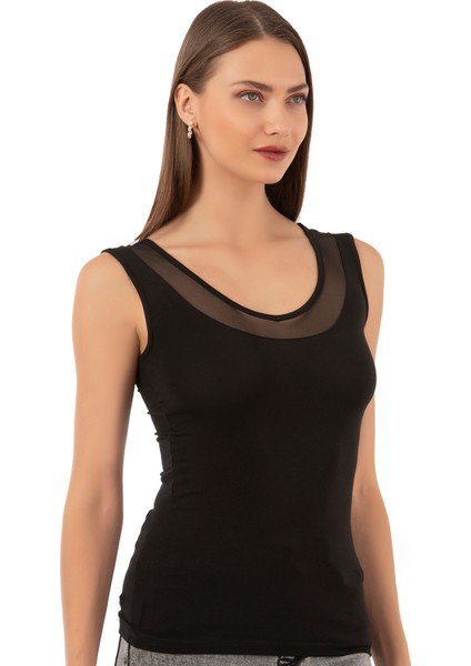 Özkan 22848 3'lü Paket Kadın Modal Pamuklu Kalın Askılı V Yaka Tül Detaylı Atlet fırsatları