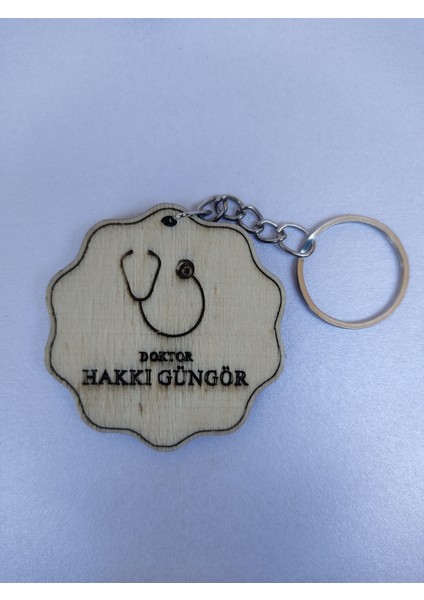 Kişiye Özel Yazılı Ahşap Anahtarlık – Doktor Detaylı Lazer Kesim – Kavak Kontraplak fiyatları