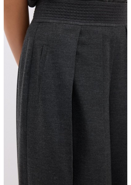 Pileli Bol Paça Pantolon Antrasit 15344318000 modelleri