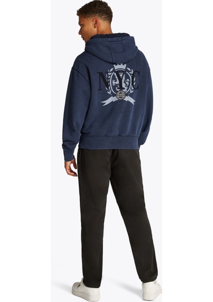 Kapüşon Yaka Koyu Lacivert Erkek Sweatshırt DM0DM20831C1G Tjc Rlx Best Vrsıty fırsatları