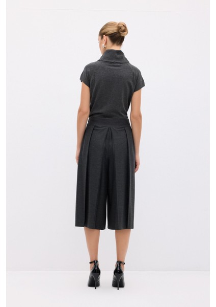 Pileli Bol Paça Pantolon Antrasit 15344318000 indirimleri