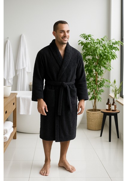 Bukle Bornoz, Şal Yaka Bornoz ,%100 Pamuklu Kadın / Erkek Unisex Bornoz