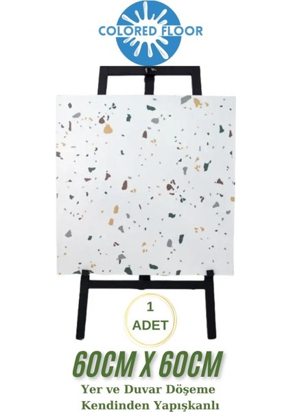 Popüler Benekli Yapışkanlı Yer Zemin ve Duvar Kaplama Paneli Arkası Kauçuklu 60X60CM Floor Pvc 609