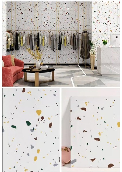 Popüler Benekli Yapışkanlı Yer Zemin ve Duvar Kaplama Paneli Arkası Kauçuklu 60X60CM Floor Pvc 609 fiyatları