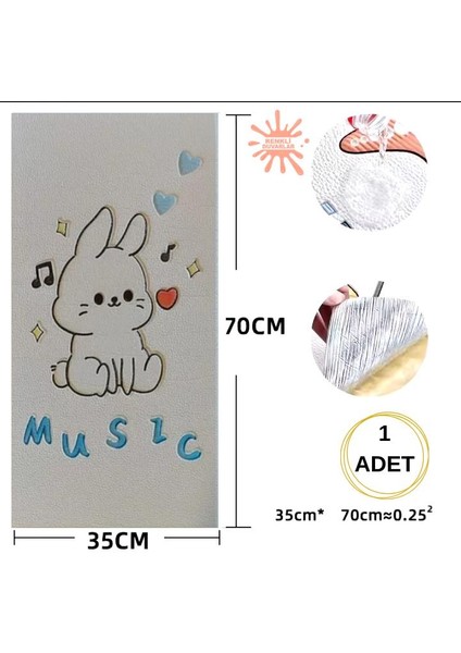 Yapışkanlı Darbe Emici Isı Yalıtım Kalın 8mm Çoçuk Odası Kreş Anaokulu Duvar Paneli Kağıdı NW178