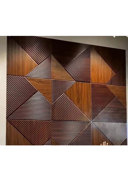 1m² (50CMX50CM 4 Adet) Kahverengi 3D Abs Pvc Çizgili Desenli Dayanıklı Duvar Paneli Silinebilir fırsatları