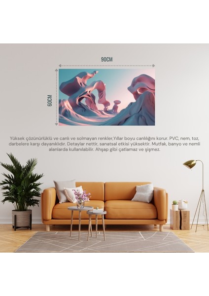 Soyut Tablo Fantastik Niş 03 Çerçevesiz 90X60CM Pvc Tablo