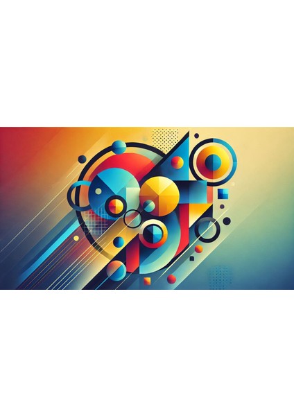 Soyut Geometrik Şekiller ve Renkler 08 Çerçevesiz 90X60CM Pvc Tablo fiyatları