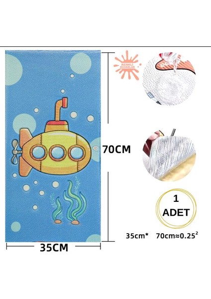 Yapışkanlı Darbe Emici Isı Yalıtım Kalın 8mm Çoçuk Odası Kreş Anaokulu Duvar Paneli Kağıdı NW179