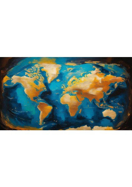 Dünya Harita Tablosu 02 Çerçevesiz 90X60CM Pvc Tablo fiyatları
