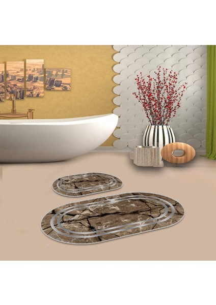 Kahverengi kaymaz Taban oval Banyo Paspas Takım BB-115 fiyatları