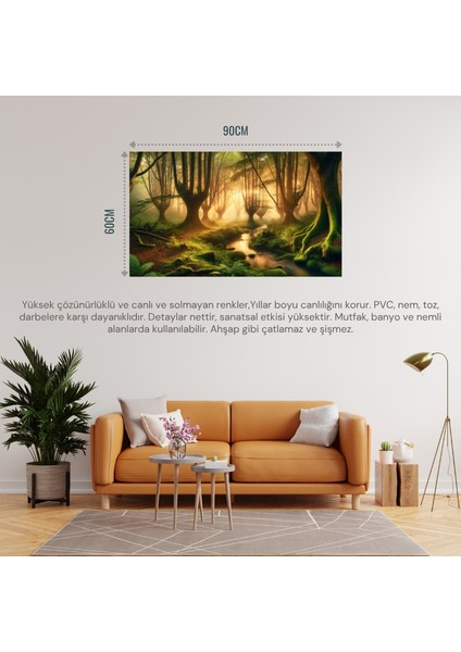 doğa ve manzara orman 04 çerçevesiz 90x60cm pvc tablo