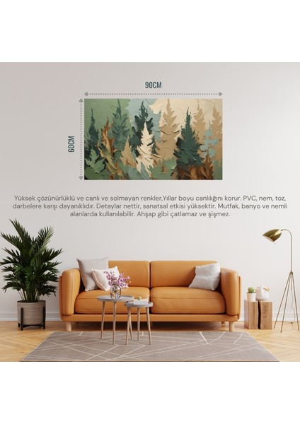 Soyut Tablo Toprak Hissi Doğa Temalı 01 Çerçevesiz 90X60CM Pvc Tablo