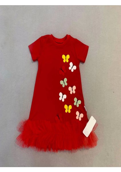 Renkli Kelebek Desenli Çocuk Elbisesi - Çocuk Modası Trendleri fiyatları