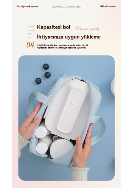 Taşınabilir Bento Çantası Büyük Kapasiteli Öğle Yemeği Öğle Yemeği Kutusu Çantası Büyük Kapasiteli (Yurt Dışından) modelleri