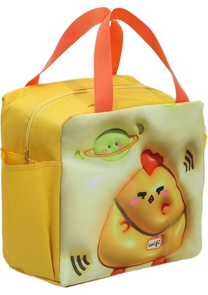 Karikatür 3D Genişletilmiş Öğle Yemeği Kutusu Çantası Taşınabilir Çift Cepli Büyük Kapasiteli Yalıtım Çantası Pirinç Bento Çantası Piknik Çantası Buz (Yurt Dışından)