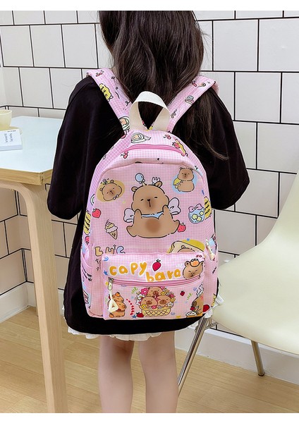 跨境儿童包幼儿园女孩可爱卡通卡皮巴拉书包尼龙印花小孩双肩背包 (Yurt Dışından) fırsatları