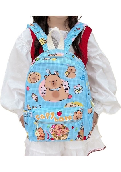 跨境儿童包幼儿园女孩可爱卡通卡皮巴拉书包尼龙印花小孩双肩背包 (Yurt Dışından) indirimleri