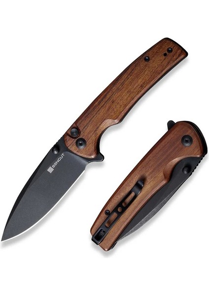 Sachse Flipper & Button Lock & Thumb Stud Knife Wood Handle Çakı fiyatları