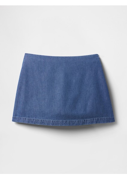 Kadın Mavi Ultrasoft Denim Mini Etek fiyatları