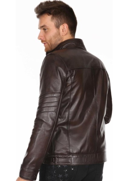 Hakiki Deri Kahverengi Clark Hakim Yaka Erkek Deri Ceket indirimleri