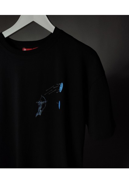 Okçu Baskılı Unisex Oversize Tişört – %100 Pamuk Terletmeyen T-Shirt fiyatları