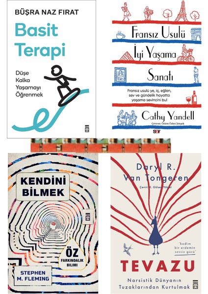 Kendini Bilmek, Fransız Usulü Iyi Yaşama Sanatı, Tevazu, Basit Terapi Düşe Kalka Yaşamayı Öğrenmek(4kitap)