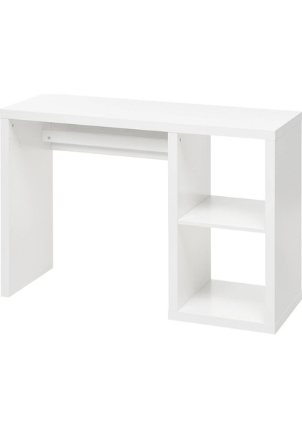 Kallax Çalışma Masası Beyaz 77 x 60 x 147 cm Kitaplıklı Depolamalı Ayarlanabilir