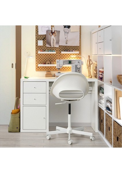 Kallax Çalışma Masası Beyaz 77 x 60 x 147 cm Kitaplıklı Depolamalı Ayarlanabilir fırsatları