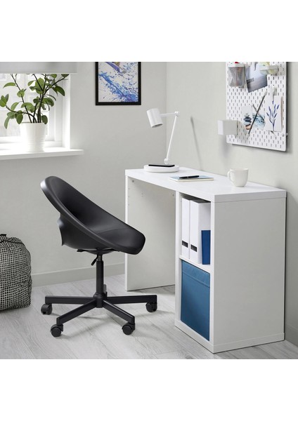 Kallax Çalışma Masası Beyaz 77 x 60 x 147 cm Kitaplıklı Depolamalı Ayarlanabilir