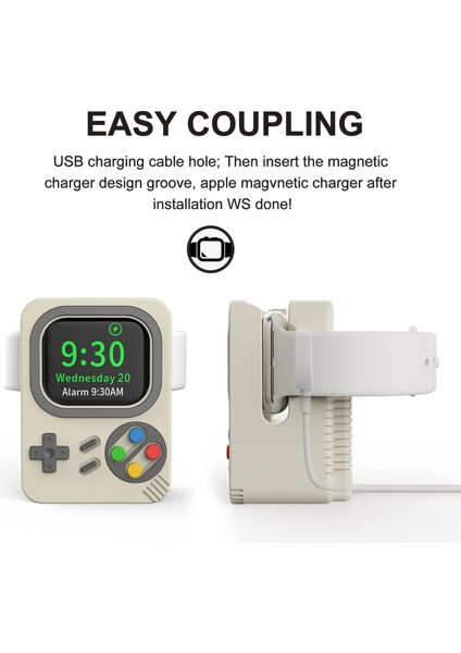 Apple Watch Için Saat Şarj Tutucu, Retro Oyun Konsolu Tasarımı Silikon Şarj Standı Tutucu - Siyah (Yurt Dışından) fırsatları