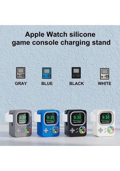 Apple Watch Için Saat Şarj Tutucu, Retro Oyun Konsolu Tasarımı Silikon Şarj Standı Tutucu - Mavi (Yurt Dışından) modelleri