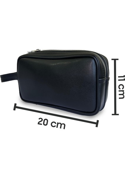 Erkek Siyah El ve Bileklik Kemerli Portföy El Çantası