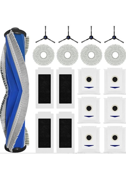 T30 Omni / Pro Robot Temizleyici Yan Fırça Filtre Paspas Bezi Toz Torbası Kiti Için 19 Adet Vakum Kiti (Yurt Dışından)